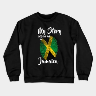 Jamaica Flag Fingerprint My Story DNA Jamaican Crewneck Sweatshirt